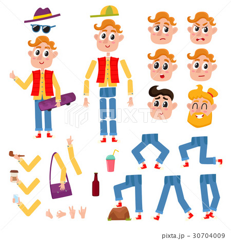 Hipster character creation set with different 30704009