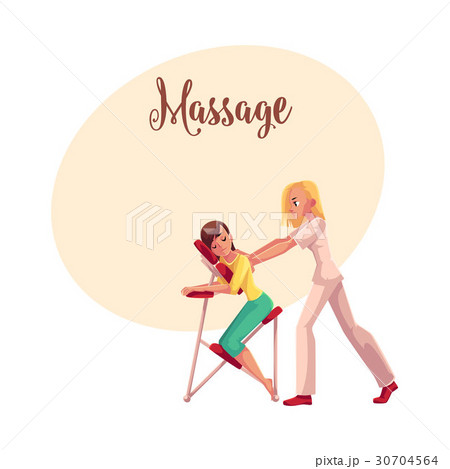 Young woman having relaxation office massage in 30704564