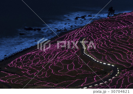 あぜのきらめき 輪島 白米千枚田イルミネーション あぜのきらめき 輪島 白米千枚田イルミネーション 30704621