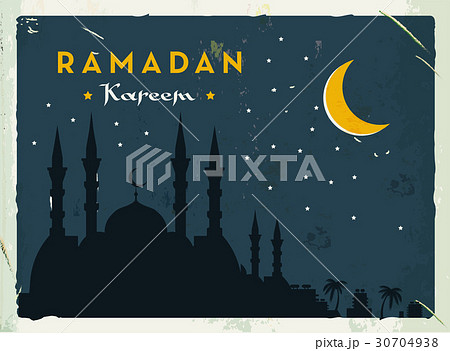 Ramadan Kareem retro banner. Grunge vintage style Ramadan Kareem retro banner. Grunge vintage style 30704938