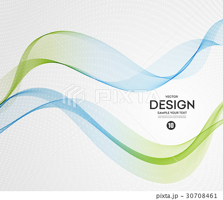 Abstract vector background, blue green wavy 30708461