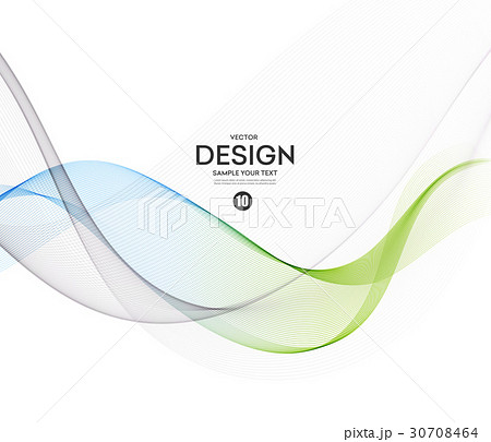 Abstract vector background, blue green wavy 30708464