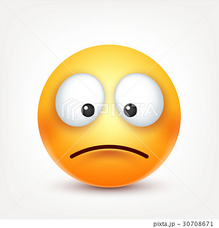 Smiley,sad emoticon. Yellow face with emotions 30708671