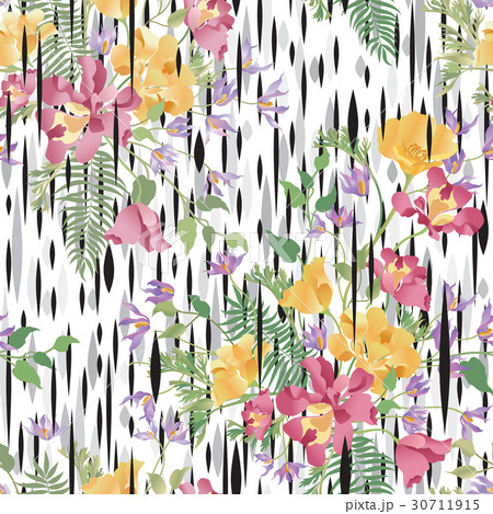 Floral ornamental seamless pattern. flower bouquet 30711915