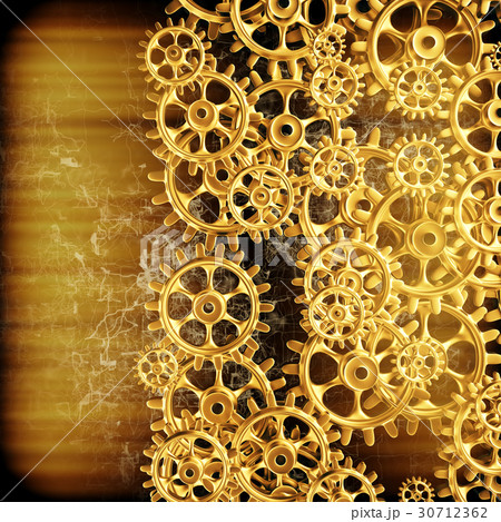 Gold gears and cogs macro Gold gears and cogs macro 30712362