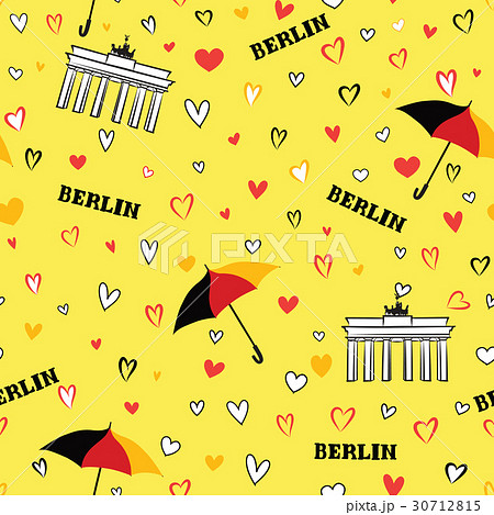 Travel Berlin city tiled pattern. German vacation Travel Berlin city tiled pattern. German vacation 30712815