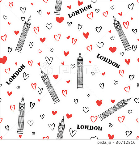 Travel London seamless pattern. British vacation 30712816