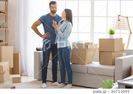 Young couple moving to a new apartment together 30713095