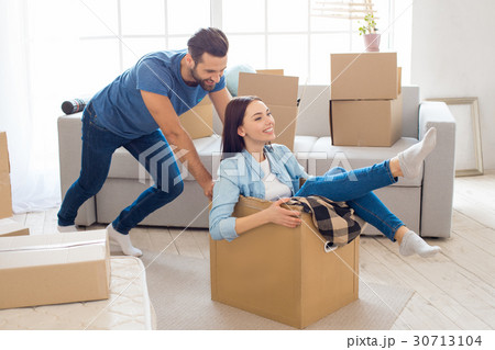 Young couple moving to a new apartment together 30713104