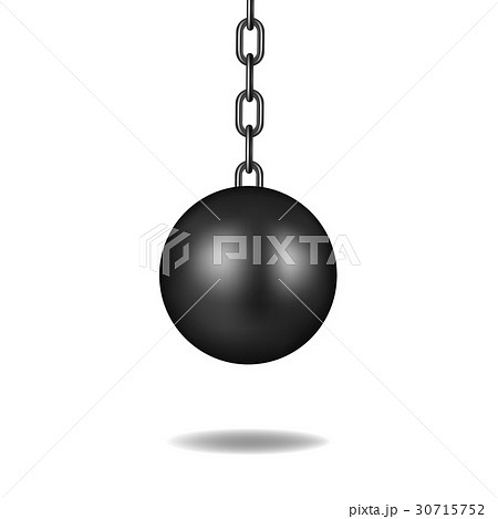 Wrecking ball in black design on white background 30715752