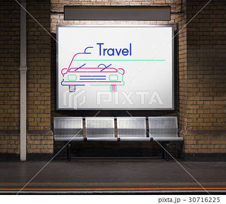 Illustration of automotive car rental transportation commercial at subway Illustration of automotive car rental transportation commercial at subway 30716225
