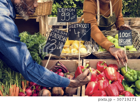 African couple owner fresh grocery organic shop 30719271