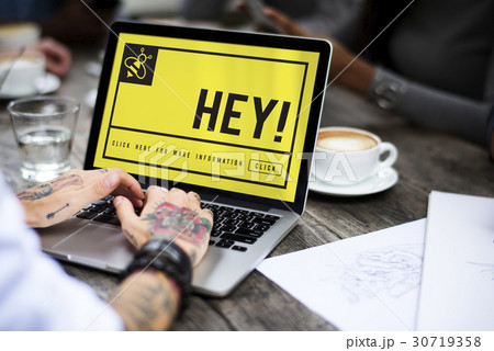 Hey Hi Communication Connection Concept 30719358