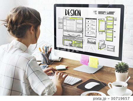 Web template layout draft sketch - Stock Photo [31967970] - PIXTA