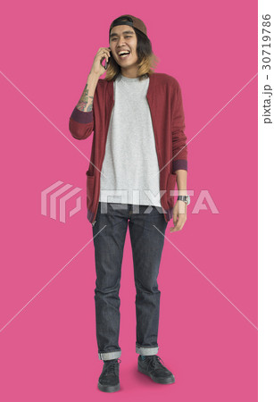Man Smiling Happiness Mobile Phone Telecommunication Man Smiling Happiness Mobile Phone Telecommunication 30719786