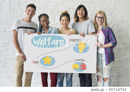 Group of students fundraising donate for charity Group of students fundraising donate for charity 30719792