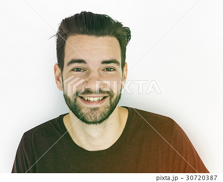 Man Smile Face Expression Studio Portrait 30720387