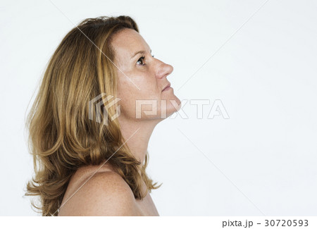 Studio People Shoot Portrait Isolated on White Concept Studio People Shoot Portrait Isolated on White Concept 30720593