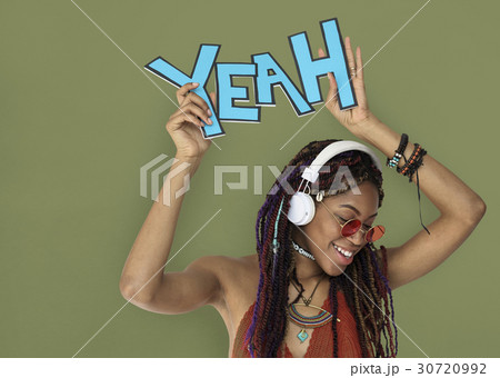 African Descent Female Yeah Headphones 30720992