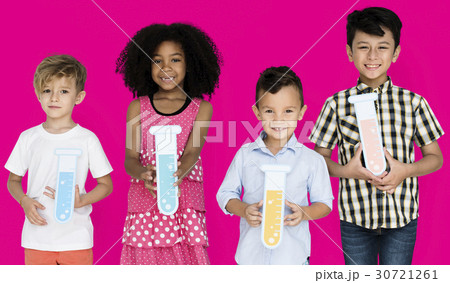 Little Children Holding Test Tubes Chemical 30721261