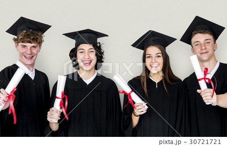 Diverse Group Of Students Holding Diploma Diverse Group Of Students Holding Diploma 30721721