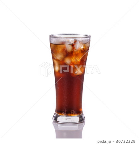 Glass of soft drink. Studio shot isolated on white background 30722229