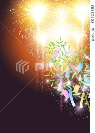 七夕 竹 花火 背景 のイラスト素材