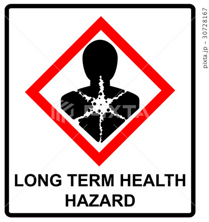 Long term health hazard, man in red rhombus symbol 30728167