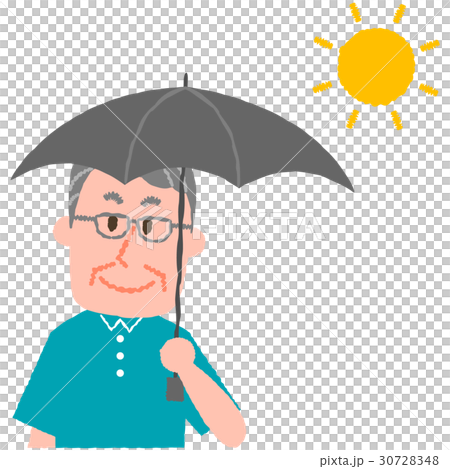 日傘をさす高齢男性 30728348