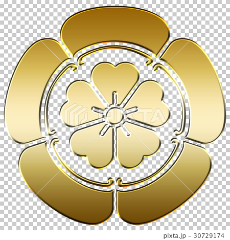 家紋 五瓜に桜 金色 Family crestのイラスト素材 [30729174] - PIXTA