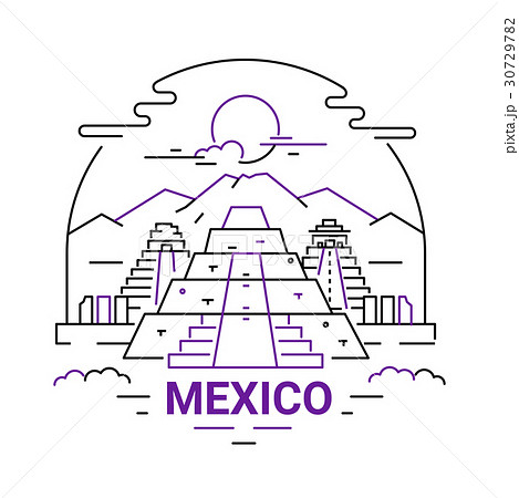 Mexico - modern vector line travel illustration 30729782