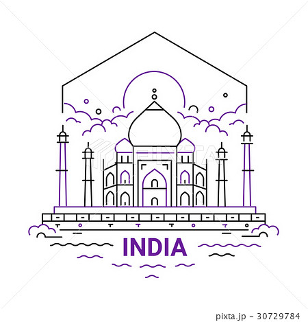 India - modern vector line travel illustration India - modern vector line travel illustration 30729784