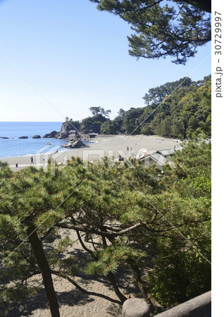 高台から見た「桂浜」（高知県高知市浦戸） 30729997