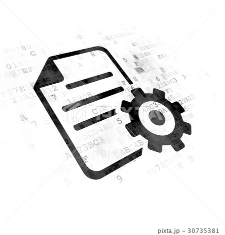 Database concept: Gear on Digital background Database concept: Gear on Digital background 30735381
