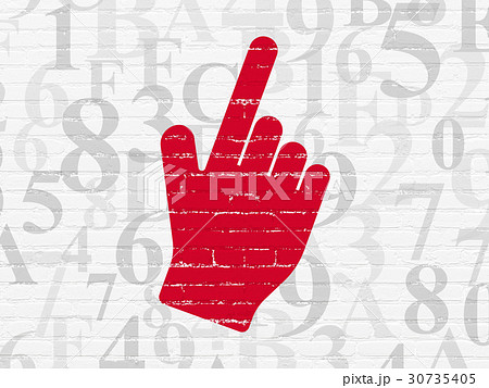 Social network concept: Mouse Cursor on wall Social network concept: Mouse Cursor on wall 30735405