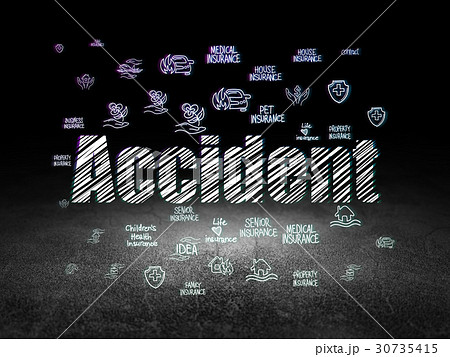 Insurance concept: Accident in grunge dark room 30735415