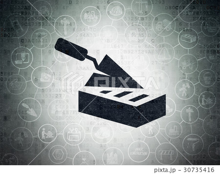 Construction concept: Brick Wall on Digital Data 30735416