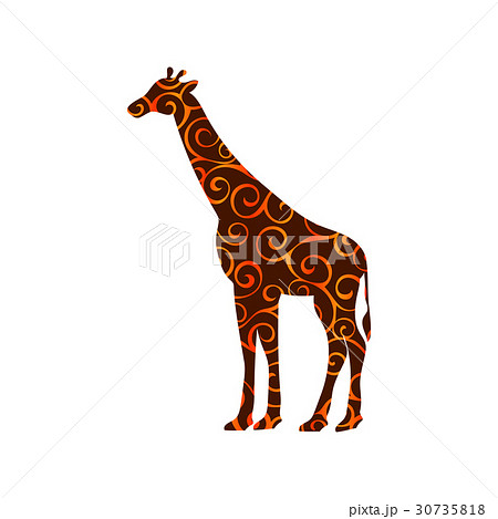 Giraffe mammal color silhouette animal 30735818