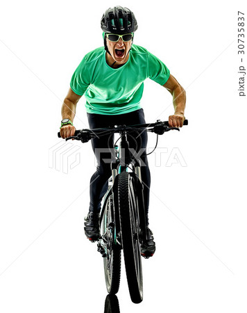 tenager boy mountain bike bking isolated shadows tenager boy mountain bike bking isolated shadows 30735837