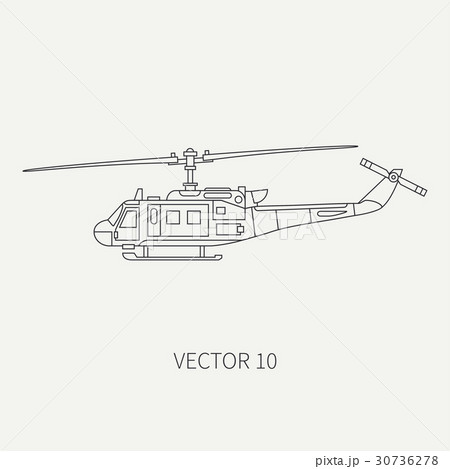Line flat vector icon military turboprop 30736278