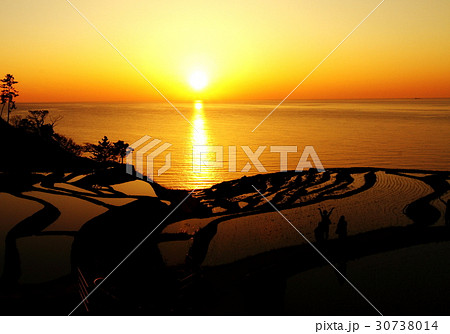 千枚田の夕景 30738014