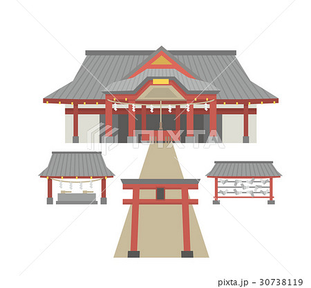 神社 建物 シリーズ のイラスト素材 30738119 Pixta