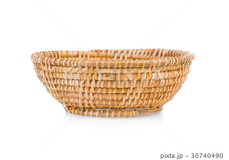 Basket wicker on isolated white background. Basket wicker on isolated white background. 30740490