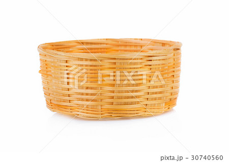 Basket bamboo on isolated white background. 30740560