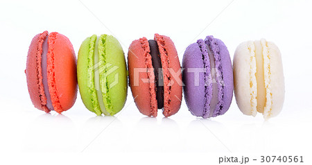 macaroons or macaron on white background 30740561