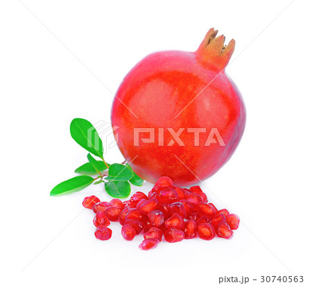 Pomegranate and seed  isolated on white background 30740563