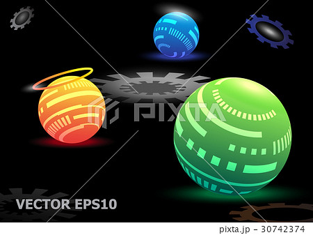 Digital Ball Galaxy Technology Background - Vector Digital Ball Galaxy Technology Background - Vector 30742374