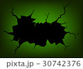 Wall Cracked Hole on Dark Green Background Wall Cracked Hole on Dark Green Background 30742376
