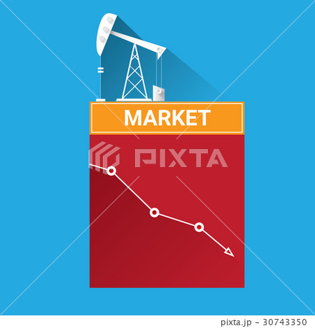 Oil price falling down graph illustration. vector 30743350