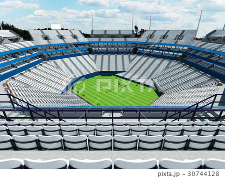 Beautiful modern tennis grass court open stadium 30744128